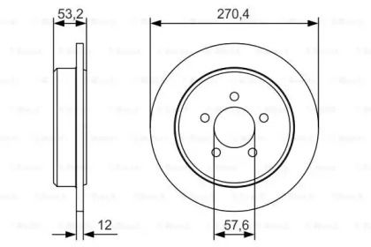 Тормозной диск на Крайслер Пт крузер  Bosch 0 986 479 A80.