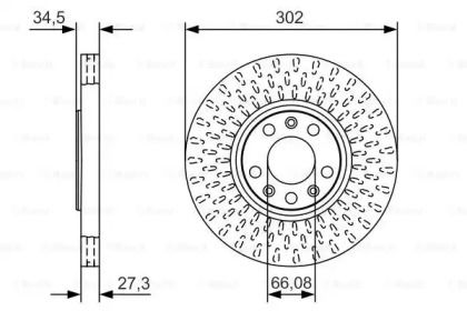 Вентилируемый тормозной диск на Пежо 408  Bosch 0 986 479 A88.