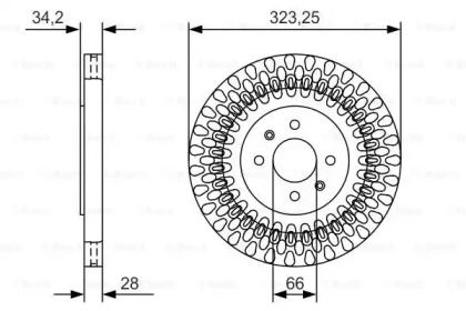 Вентилируемый тормозной диск на Ситроен ДС3  Bosch 0 986 479 A90.