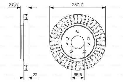 Вентильований гальмівний диск на Дайхатсу Теріос  Bosch 0 986 479 A98.