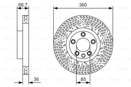 Вентилируемый тормозной диск Bosch 0 986 479 B13.