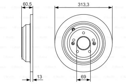 Гальмівний диск на Хендай Генезис  Bosch 0 986 479 C27.