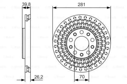 Вентильований гальмівний диск на Альфа Ромео Джульєтта  Bosch 0 986 479 C42.