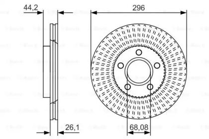 Вентильований гальмівний диск на Ніссан Пульсар  Bosch 0 986 479 D15.