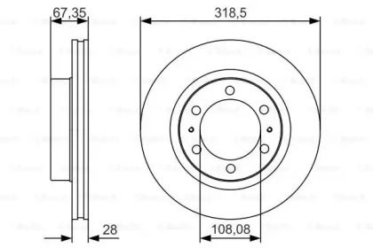Вентильований гальмівний диск на Toyota Fortuner  Bosch 0 986 479 R46.