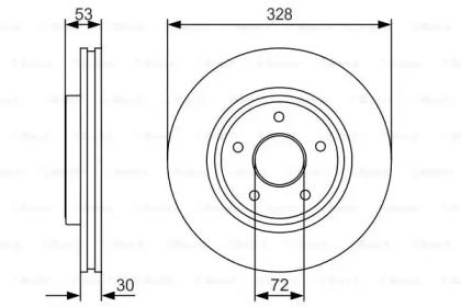 Вентилируемый тормозной диск на Джип Коммандер  Bosch 0 986 479 R48.