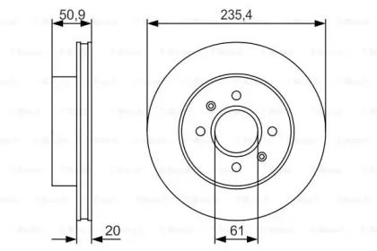 Вентильований гальмівний диск Bosch 0 986 479 R52.