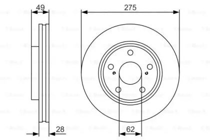 Вентилируемый тормозной диск на Toyota Camry  Bosch 0 986 479 R58.