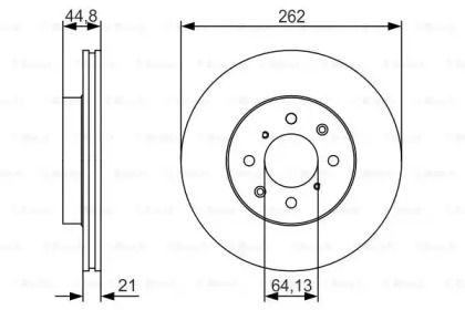 Вентилируемый тормозной диск на Ровер 45  Bosch 0 986 479 R80.