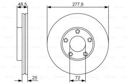 Вентильований гальмівний диск на Mazda 5  Bosch 0 986 479 R83.