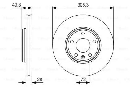 Вентилируемый тормозной диск на Nissan Primastar  Bosch 0 986 479 R93.