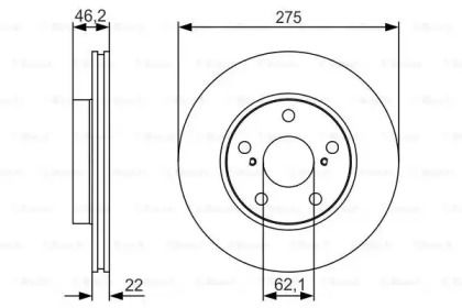 Вентильований гальмівний диск на Тайота Ауріс  Bosch 0 986 479 R97.