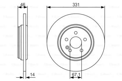 Тормозной диск на Мерседес М класс  Bosch 0 986 479 S12.