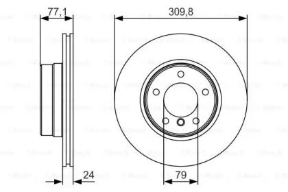 Вентилируемый тормозной диск на БМВ Е60 Bosch 0 986 479 S29.