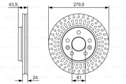Вентилируемый тормозной диск на Мерседес Цитан  Bosch 0 986 479 S66.
