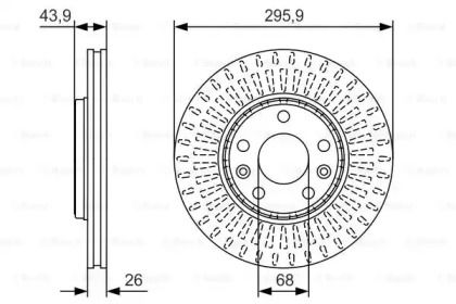 Вентильований гальмівний диск на Рено Сценік 3 Bosch 0 986 479 S93.