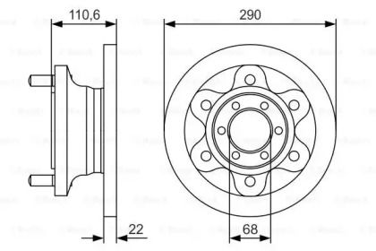 Тормозной диск на Ивеко Дейли  Bosch 0 986 479 S95.