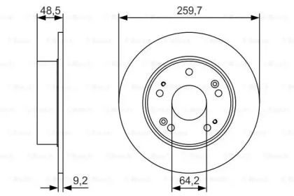 Тормозной диск на Honda Accord  Bosch 0 986 479 T81.