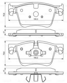 Гальмівні колодки на Peugeot 308  Bosch 0 986 494 696.