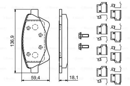 Гальмівні колодки на Renault Scenic 2 Bosch 0 986 494 725.