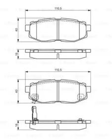 Гальмівні колодки на Subaru Tribeca  Bosch 0 986 495 135.
