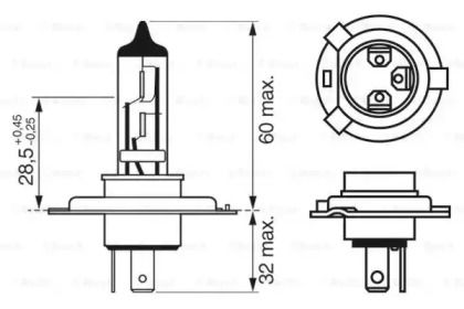 Лампа фари на Fiat Ritmo  Bosch 1 987 302 048.