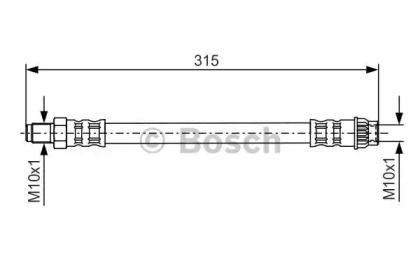 Тормозной шланг на Citroen Saxo  Bosch 1 987 476 558.