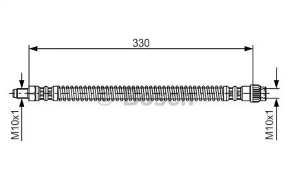 Тормозной шланг на Citroen Saxo  Bosch 1 987 476 672.