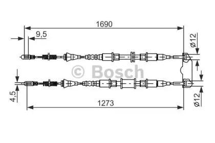 Трос ручника Bosch 1 987 477 129.