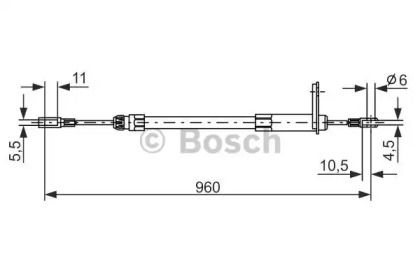 Трос ручного гальма на Мерседес ЦЛК  Bosch 1 987 477 219.