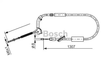 Трос ручника на Мерседес Б класс  Bosch 1 987 477 223.