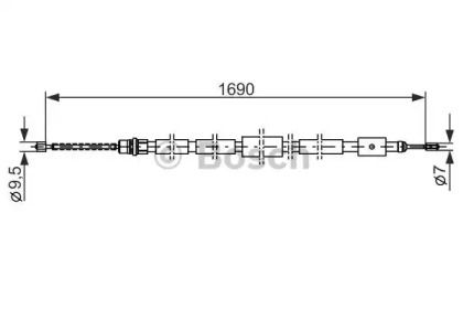 Трос ручного гальма Bosch 1 987 477 434.