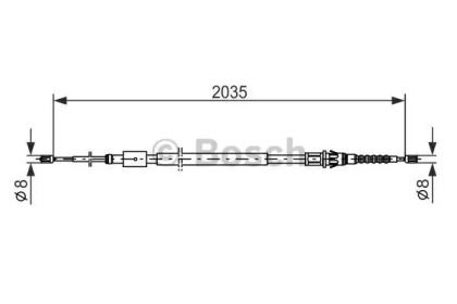 Трос ручного гальма на Citroen C4  Bosch 1 987 477 598.