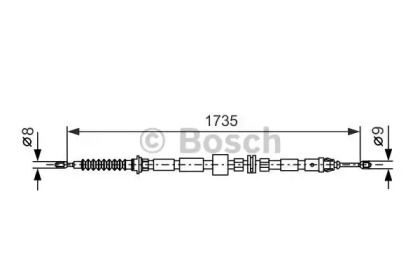 Трос ручника на Форд Мондео 3 Bosch 1 987 477 734.