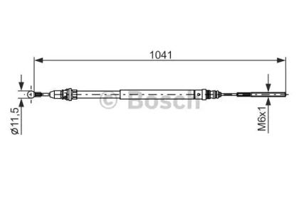 Трос ручника на Citroen C8  Bosch 1 987 477 954.