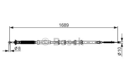 Трос ручника на Фиат Гранде пунто  Bosch 1 987 477 975.