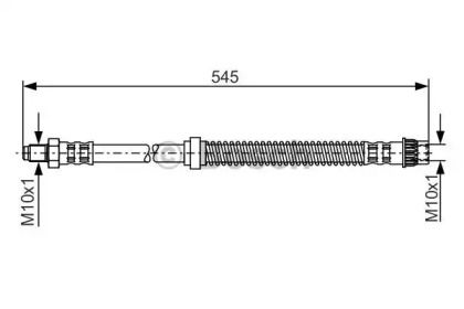 Гальмівний шланг на Ніссан Інтерстар  Bosch 1 987 481 186.