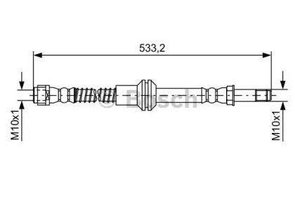 Тормозной шланг на Мерседес W212 Bosch 1 987 481 609.