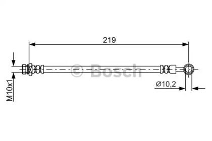 Тормозной шланг на Хюндай Пони  Bosch 1 987 481 758.