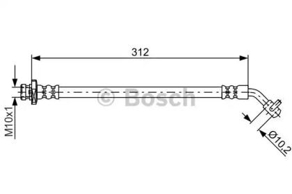 Тормозной шланг на Nissan Pathfinder  Bosch 1 987 481 824.