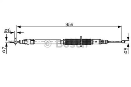 Трос ручника на Ситроен С4 Гранд Пикассо  Bosch 1 987 482 001.