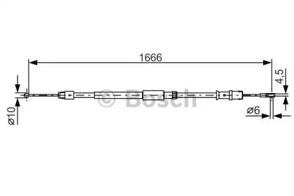 Трос ручника на Volkswagen Crafter  Bosch 1 987 482 032.