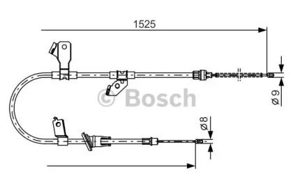 Трос ручника на Митсубиси Кольт  Bosch 1 987 482 247.