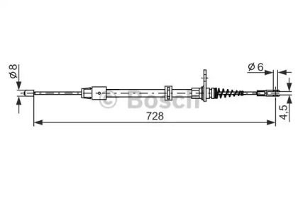 Трос ручника на Мерседес W204 Bosch 1 987 482 301.