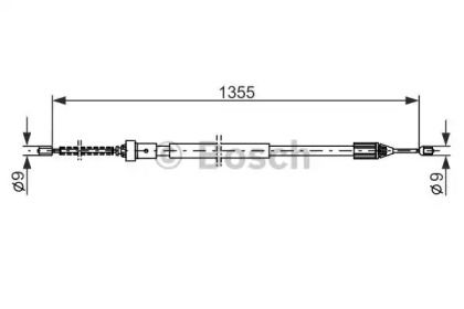 Трос ручника на Рено Твинго  Bosch 1 987 482 309.