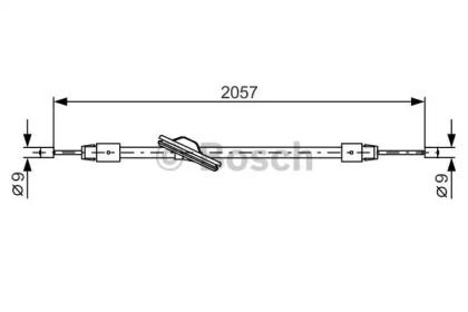 Трос ручного гальма на Мерседес W204 Bosch 1 987 482 331.