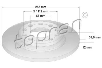 Задній гальмівний диск Topran 109 527.