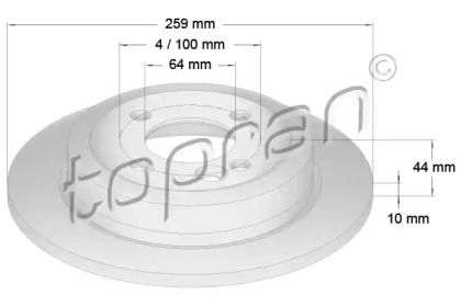 Задний тормозной диск Topran 501 015.