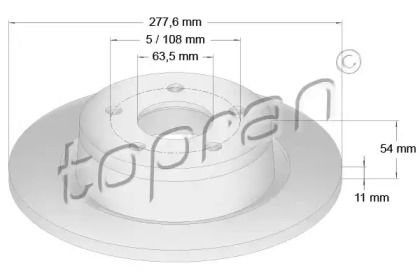 Задний тормозной диск на Форд Торнео Конект  Topran 302 249.