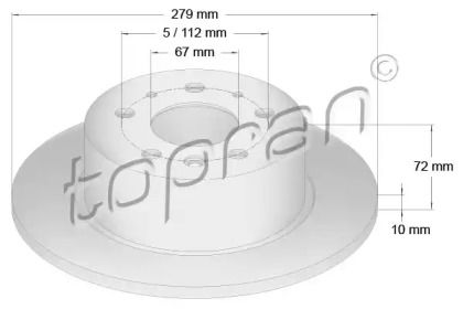Задній гальмівний диск Topran 400 859.